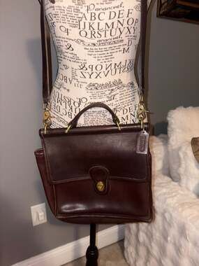 Vintage Coach Willis Bag 9927 Brown Leather Crossbody Top Handle